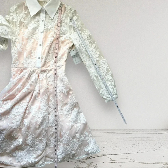 ELIZA J Fit & Flare All Over Floral Lace Dress  in White Size 2 - Picture 11 of 13